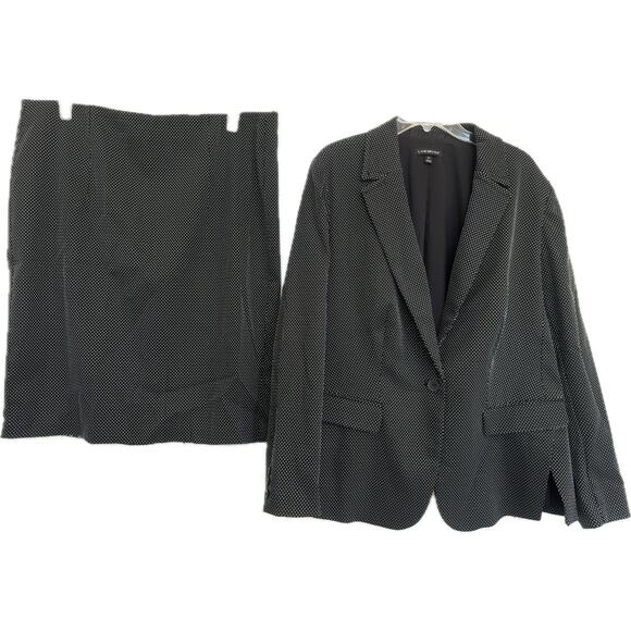 Lane Bryant 2-piece Blazer & Skirt Set, Black with White Cross Pattern, Size 24 - Picture 1 of 10